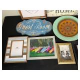 Assorted Picture Frames and Home Decor Wall Art Lot