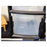 Lot of Storage Drawers, Wooden Under Desk Foot Rest, and Snow Brush with Ice Scraper