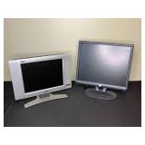 Lot of 2 Monitors - Dell LCD E193FPc and Magnavox HDTV 15MF605T/17