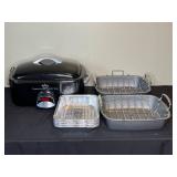 Rival 20 Quart Programmable Roaster Oven with Circulon Roasting Pans