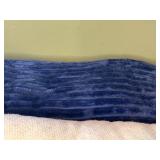 Lot of 2 Cozy Blankets - White and Navy Blue