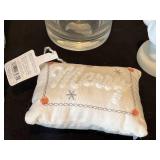 Christmas Lot Including Snow Globes / Plates / Glassware and Merry Pillow
