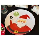 Christmas Lot Including Snow Globes / Plates / Glassware and Merry Pillow