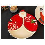 Christmas Lot Including Snow Globes / Plates / Glassware and Merry Pillow