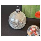 Christmas Lot Including Snow Globes / Plates / Glassware and Merry Pillow