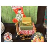 Christmas Lot Including Snow Globes / Plates / Glassware and Merry Pillow