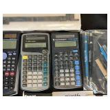 Mixed Office Supply Lot - Calculators, Magnifiers, CDs, and More
