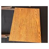 Set of 4 Folding Wood Grain TV Trays with Metal Legs