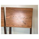 Set of 4 Folding Wood Grain TV Trays with Metal Legs