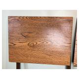Set of 4 Folding Wood Grain TV Trays with Metal Legs