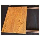 Set of 4 Folding Wood Grain TV Trays with Metal Legs