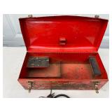 Vintage Black & Decker Electric Drill with Red Metal Toolbox