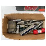 Mixed Lot of Tool Box, Tap and Die Set, and Miscellaneous Tools