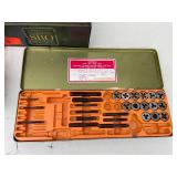 Mixed Lot of Tool Box, Tap and Die Set, and Miscellaneous Tools