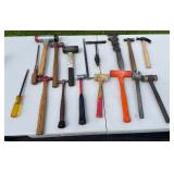 Lot of Various Hammers, Mallets, and Hand Tools