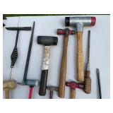 Lot of Various Hammers, Mallets, and Hand Tools