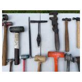 Lot of Various Hammers, Mallets, and Hand Tools