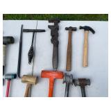 Lot of Various Hammers, Mallets, and Hand Tools
