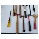 Lot of Various Hammers, Mallets, and Hand Tools