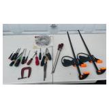 Assorted Hand Tools and Clamps Lot