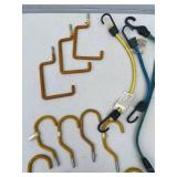 Lot of Bungee Cords, Hooks, Clamps, and Hardware