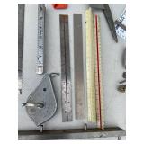 Large Lot of Vintage and Modern Measuring Tools and Squares