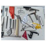 Large Lot of Vintage and Modern Measuring Tools and Squares