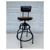 Heavy-Duty Adjustable Bar Stool with Backrest