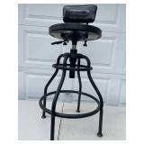 Heavy-Duty Adjustable Bar Stool with Backrest