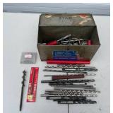 Collection of Drill Bits and Accessories with Metal Tool Box