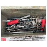 Collection of Drill Bits and Accessories with Metal Tool Box