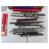 Collection of Drill Bits and Accessories with Metal Tool Box