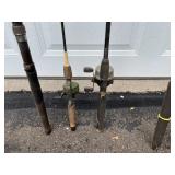 Lot of 5 Vintage Fishing Rods with Reels