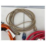 Lot of 3 Heavy-Duty Extension Cords (Orange, Beige, Red)