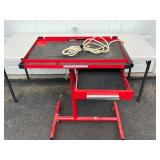 Heavy Duty Adjustable Rolling Workbench with Power Strip