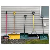 Lot of 5 Assorted Snow Shovels