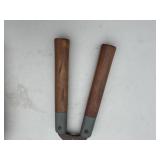 Lot of 2 Vintage Hedge Shears with Wooden Handles