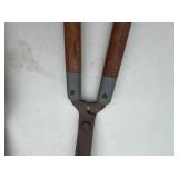 Lot of 2 Vintage Hedge Shears with Wooden Handles