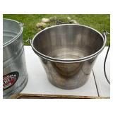 Lot of 3 Metal Buckets and 1 Tappan Bake Tray