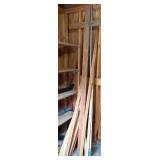 Assorted Wood Planks and Metal Pole