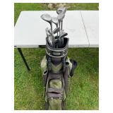 Bennington Golf Bag with Assorted Clubs - Spalding, Delta, Dunlop