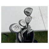 Bennington Golf Bag with Assorted Clubs - Spalding, Delta, Dunlop