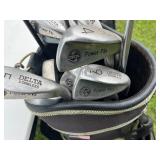Bennington Golf Bag with Assorted Clubs - Spalding, Delta, Dunlop