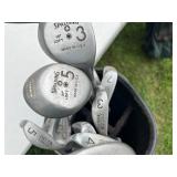 Bennington Golf Bag with Assorted Clubs - Spalding, Delta, Dunlop
