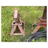 Lot of Two Jack Stands and Heavy Duty Electrical Cable