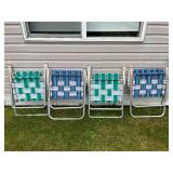 Set of 4 Vintage Folding Lawn Chairs