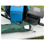 Outdoor Camping Gear Lot with Table, Chairs, and Cooler Bags