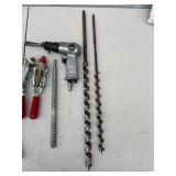 Lot of Assorted Tools: Clamps, Mac Tools Heat Gun, and Pneumatic Drill