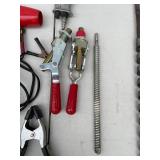 Lot of Assorted Tools: Clamps, Mac Tools Heat Gun, and Pneumatic Drill