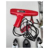 Lot of Assorted Tools: Clamps, Mac Tools Heat Gun, and Pneumatic Drill